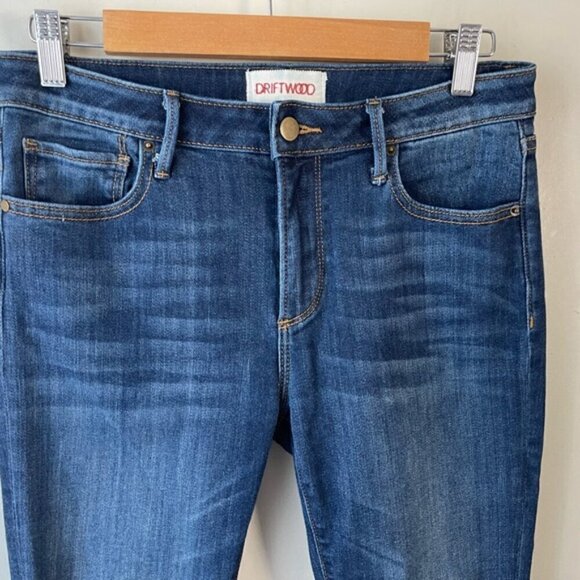 DRIFTWOOD Medium Wash Denim Colette Pretty in Fringe Cropped Jeans, 27 - Picture 3 of 11